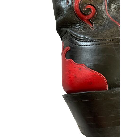 Lucchese 1883 Black and Red Western Cowboy Boots, size 8.5 - Picture 7 of 11
